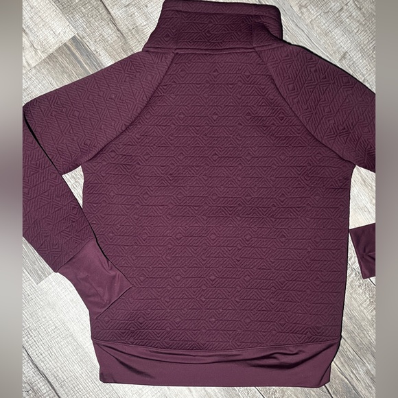 Athleta Quilted Funnel Neck Pullover Sweatshirt - Size Small, Burgundy - Picture 7 of 7